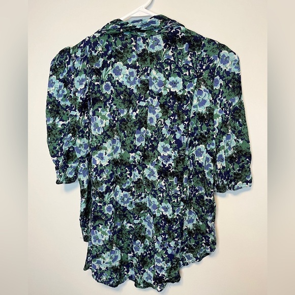 Maeve By Anthropologie Maka Watercolor Printed Top sz 8 - Picture 5 of 11